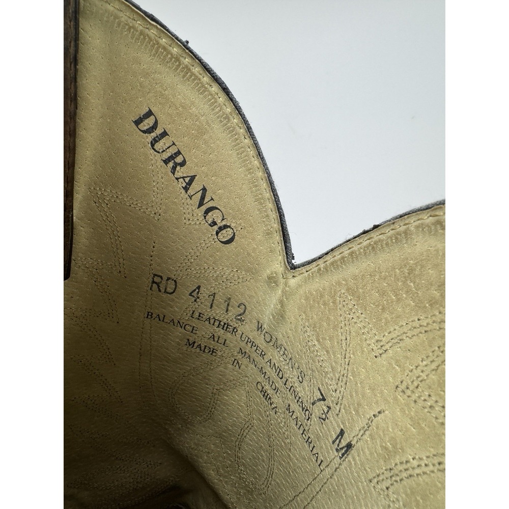 Durango Women's Western Brown Leather Cowboy Boots 7.5 Riding Ranch Rodeo - Picture 14 of 15